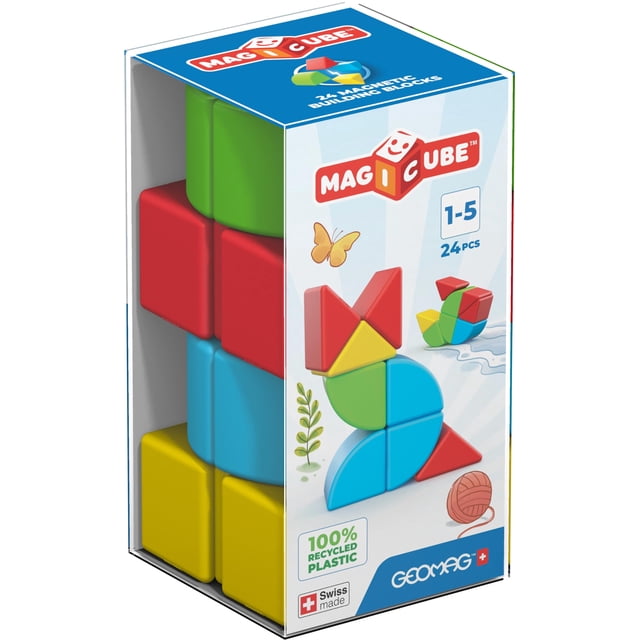 Juego de bloques magnéticos Geomag MagiCube de 24 piezas para niños de 1 a 5 años