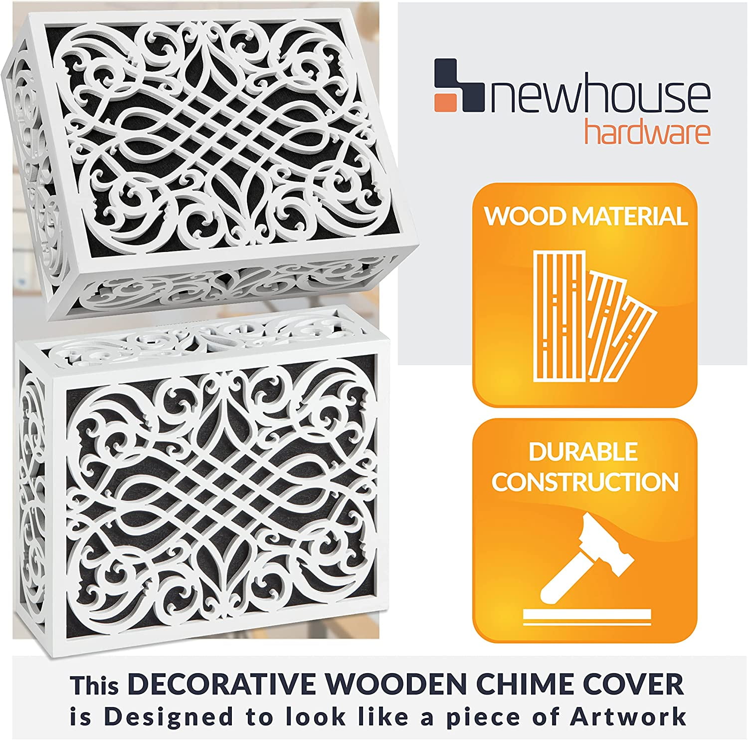 Newhouse Hardware Wooden Doorbell Chime Cover, Corinthian Design