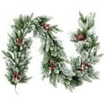 thumbnail image 2 of Northlight Flocked Calloway Fir Artificial Christmas Garland - 7' x 12"  - Unlit, 2 of 9