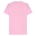 thumbnail image 5 of up to 60% off Gifts Usmixi Cute Tops for Women Solid V-Neck Short Sleeve T shirts Summer Casual Loose Soft Breathable Cotton Linen Blouses Pink L Under $5, 5 of 6