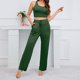thumbnail image 5 of Puntoco Moda Mujer Sólido V-Cuello Alta Cintura Casual Manga Larga top+Pantalón Conjunto Liquidación Puntoco Puntoco-3205, 5 of 8