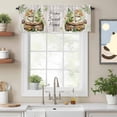 thumbnail image 2 of Sweet Home Words Frog Valances for Windows,Kitchen Valance Rod Pocket Short Curtain, Coffee Mushroom on Wood Board Valance Curtain Window Valances for Bedroom Bathroom Living Room 42x12in, 2 of 9