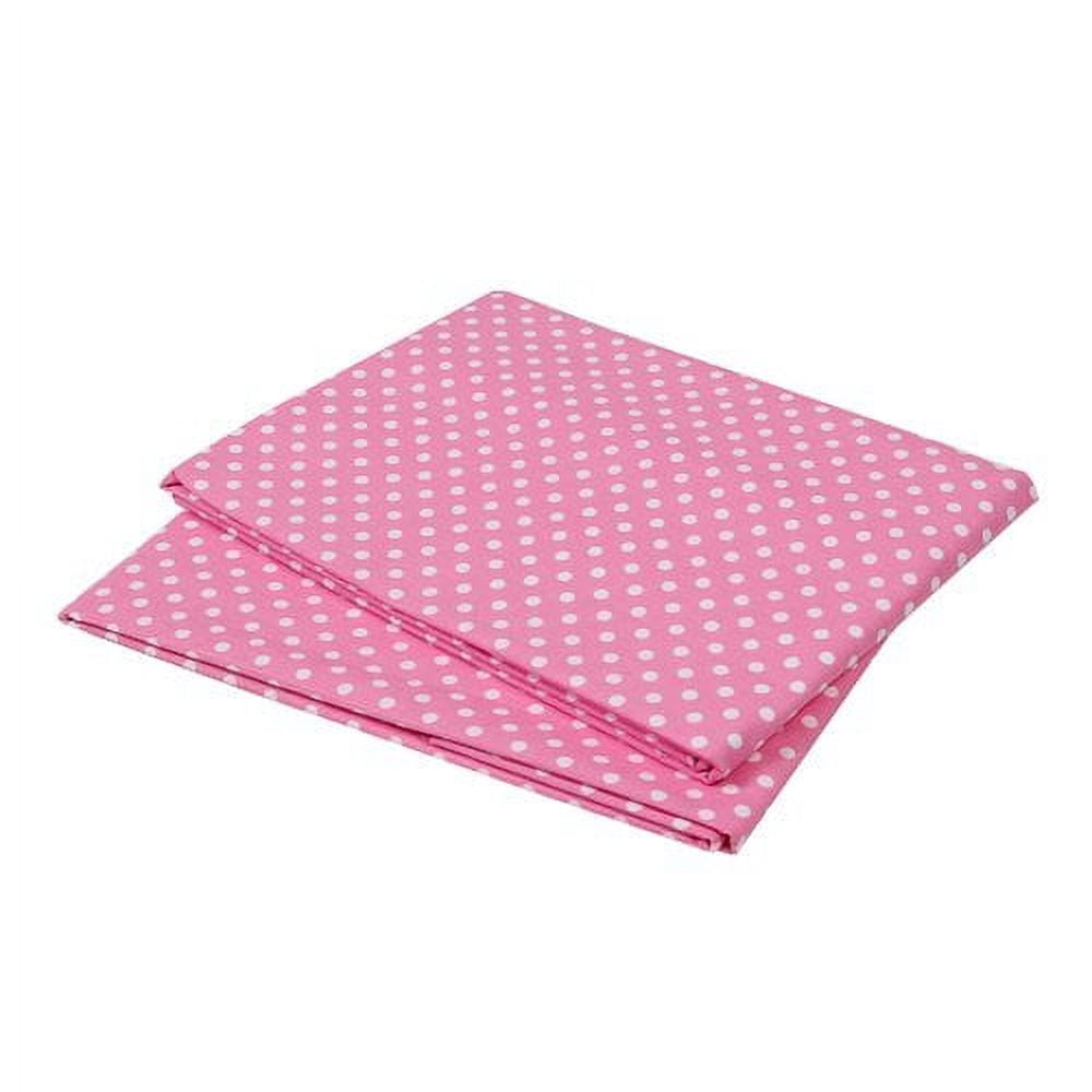 Bacati - MixNMatch Pin Dots Crib/Toddler Bed Sheets 100% Cotton Percale, Orange, 2-Pack