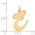 thumbnail image 3 of 14k Yellow Gold Large Fancy Script Letter E Initial Charm Pendant, 3 of 3