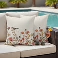 thumbnail image 4 of Fall Leaves Outdoor Waterproof Pillow Covers, Autumn Flowers Birds Retro Thanksgiving Decorative Square Throw Pillowcase Sofa Cushion Sham for Patio/Couch/Chair, 26"x26" 2 Pack, 4 of 8