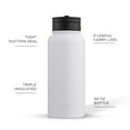 thumbnail image 2 of JoyJolt Vacuum Insulated Water Bottle with Flip Lid & Sport Straw Lid - 32 oz - White, 2 of 7