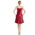 thumbnail image 5 of LYMAYTER Women's Satin Spaghetti Strap Nightgown V Neck Silk Slip Lingerie Dress Nightdress M-4XL, 5 of 8