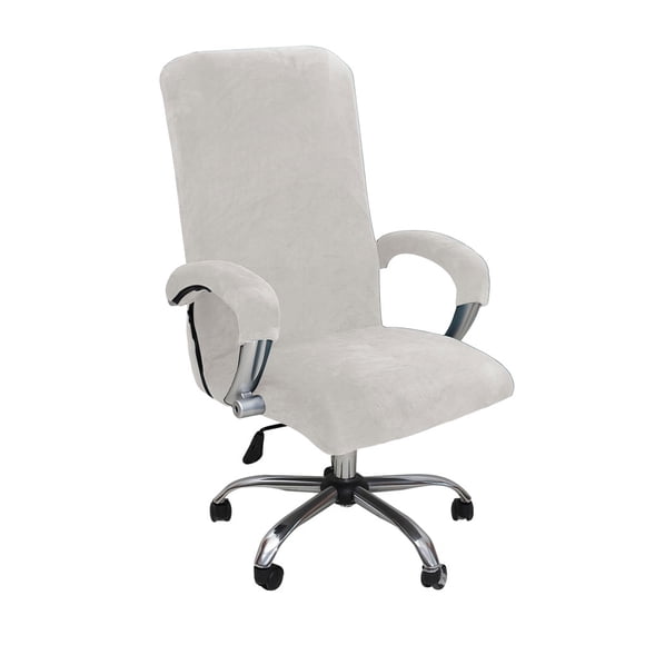 Inteprter Espacio de trabajo de la cubierta de la silla de la computadora de la oficina de 3 piezas con decoración embellecedora de estilo y Decoración del hogar Blanco crema L