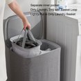 thumbnail image 4 of Double Compartment Large Laundry Basket, Detachable Laundry Hamper with Handle and Lid, Easy Installation Dirty Clothes Hamper for Bedroom, Bathroom, Utility Room, 4 of 7