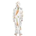 thumbnail image 3 of Soft Big Kids Onesie Pajamas Cozy Loose-Fit Jumpsuits for kids with Pockets for Christmas Lounge & Play Cute Watercolor White Bunnies, 3 of 8