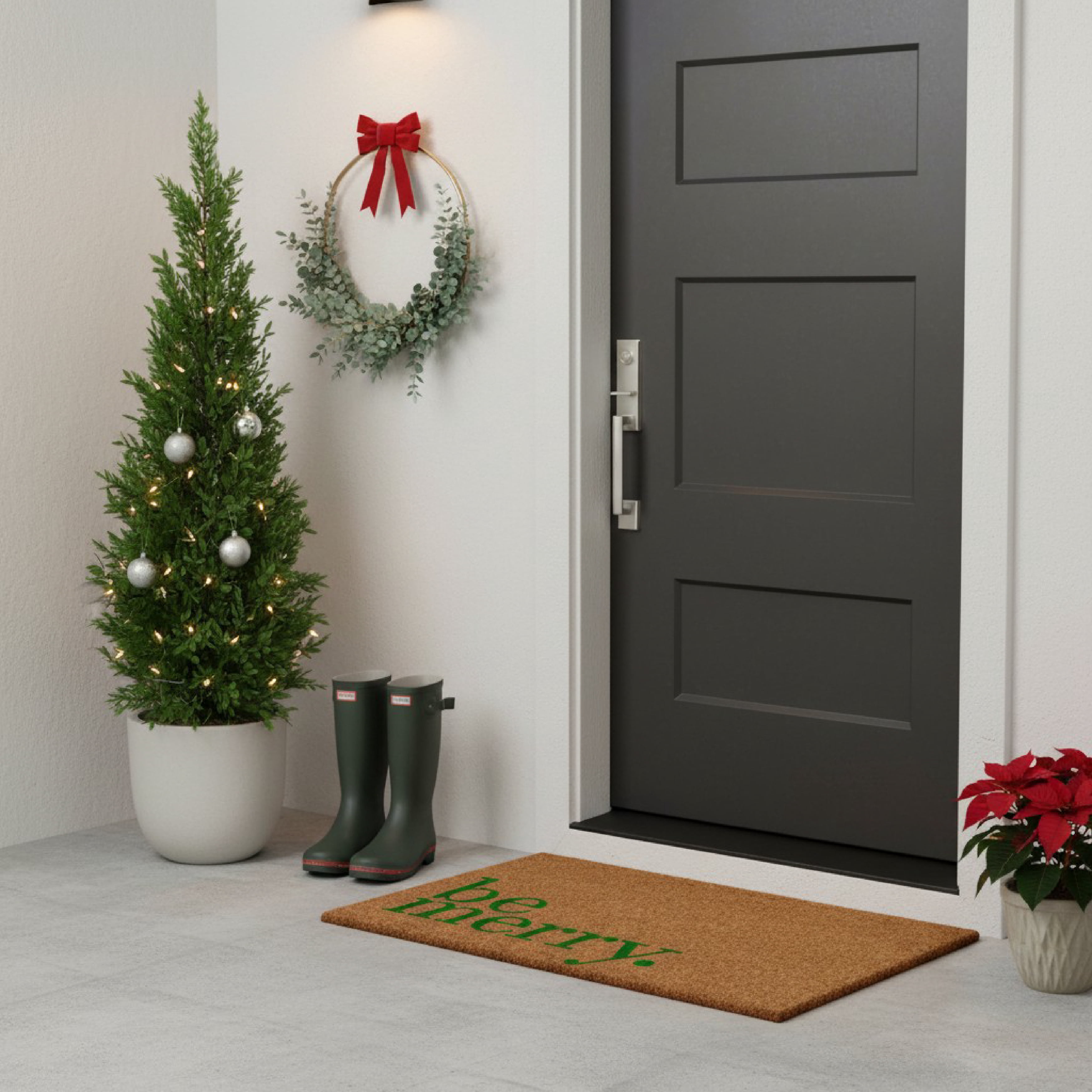 Calloway Mills 109262436 Be Merry Green Doormat 24" x 36"