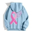thumbnail image 4 of Hoodie Womens Hoodie Oversized Sweatshirt Casual Wear Lightweight Zip Up Hoodie Women's Zip Up Hoodie Pullover Cancer Awareness Month Long Sleeve Pocket Drawstring Casual Sweatshirt For Everyday Wear, 4 of 6