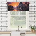 thumbnail image 3 of Wolf Thermal Insulated Window Curtain Valance Moon Forest Wild Animals Sunset View Mountain Rod Pocket Window Valance for Living Room Bathroom Bedroom Kitchen 54 by 18 in, 1 Panel, 3 of 6