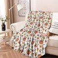 thumbnail image 2 of Fall Pumpkins Leaves Pattern Round Blanket,Comfortable Soft Flannel Throw Blanket,All Season,Warm Lightweight Blankets for Sofa Bed Couch Living Room Chair 60"x60", 2 of 5