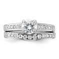 thumbnail image 5 of Sterling Silver Rhodium-plated 2-Piece CZ Size 7 Wedding Set Ring QR1328, 5 of 7
