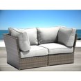 thumbnail image 3 of Living Source International 66" Wicker / Rattan Outdoor Loveseat in Brown/Gray, 3 of 5