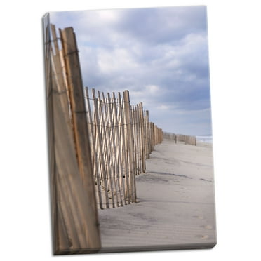 Gango Home Decor Contemporary Coastal Fences by Karyn Millet (Ready to Hang); One 16x24in Hand-Stretched Canvas