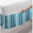 thumbnail image 2 of Abstract Bed Skirt, Vertical Striped Pastel Toned Color Bands Lines Background Nautical Design, Elastic Bedskirt Dust Ruffle Wrap Around for Bedding Decor, 4 Sizes, Sky and Dark Blue, by Ambesonne, 2 of 2