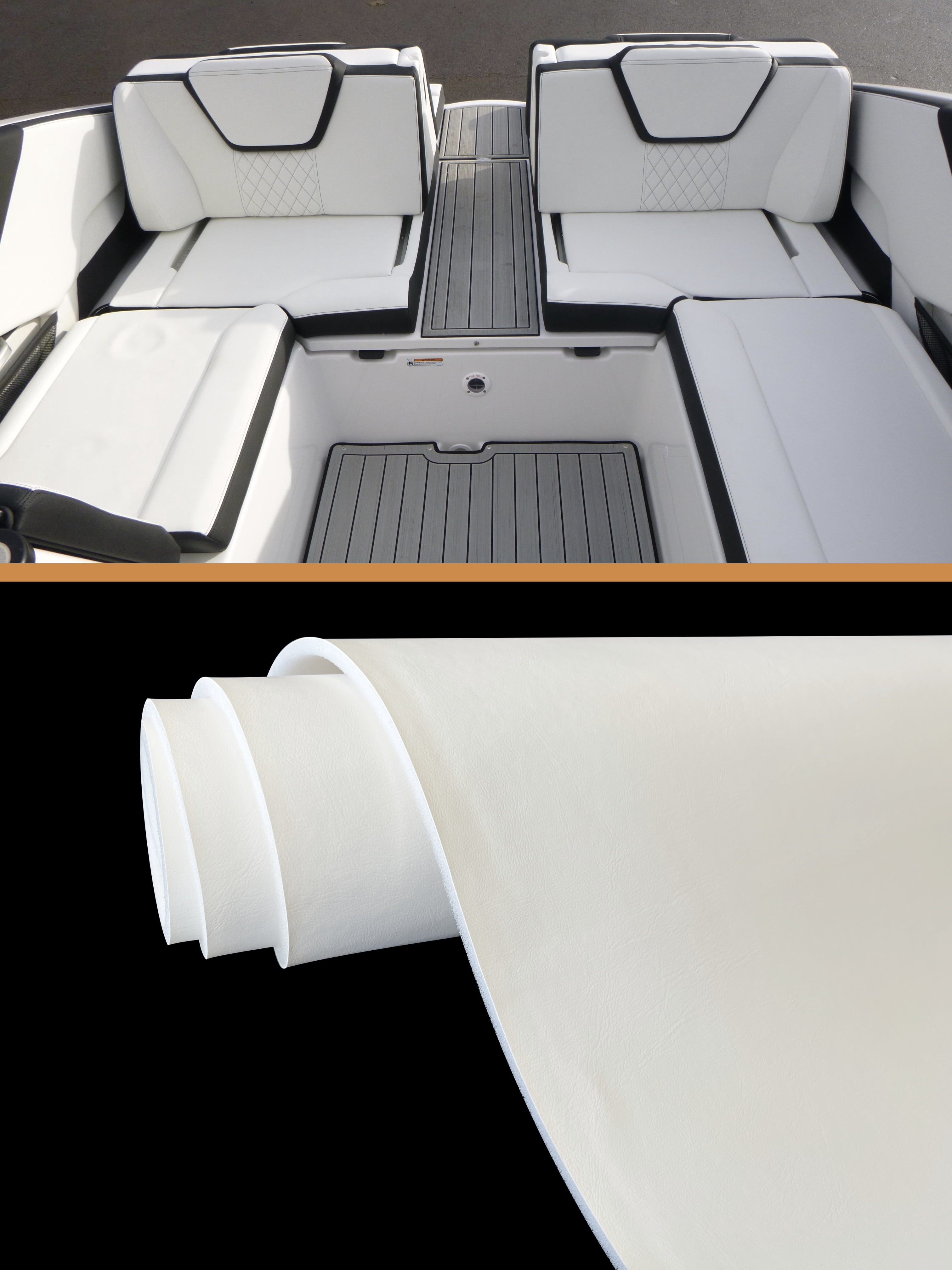 Marine Grade Vinyl Upholstery Bonded Fabric w 1/4” Foam Backing-54”W Heavy Duty UV Resistant Waterproof Faux Leather for Boat Seats, Auto Interiors, & Outdoor Furniture by the Yard (Dolphin Gray)