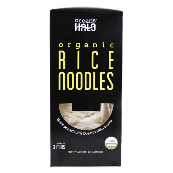 Ocean's Halo Organic and Gluten-free Ingredients KKS1 Rice Noodles 6.3 oz, 3 pack