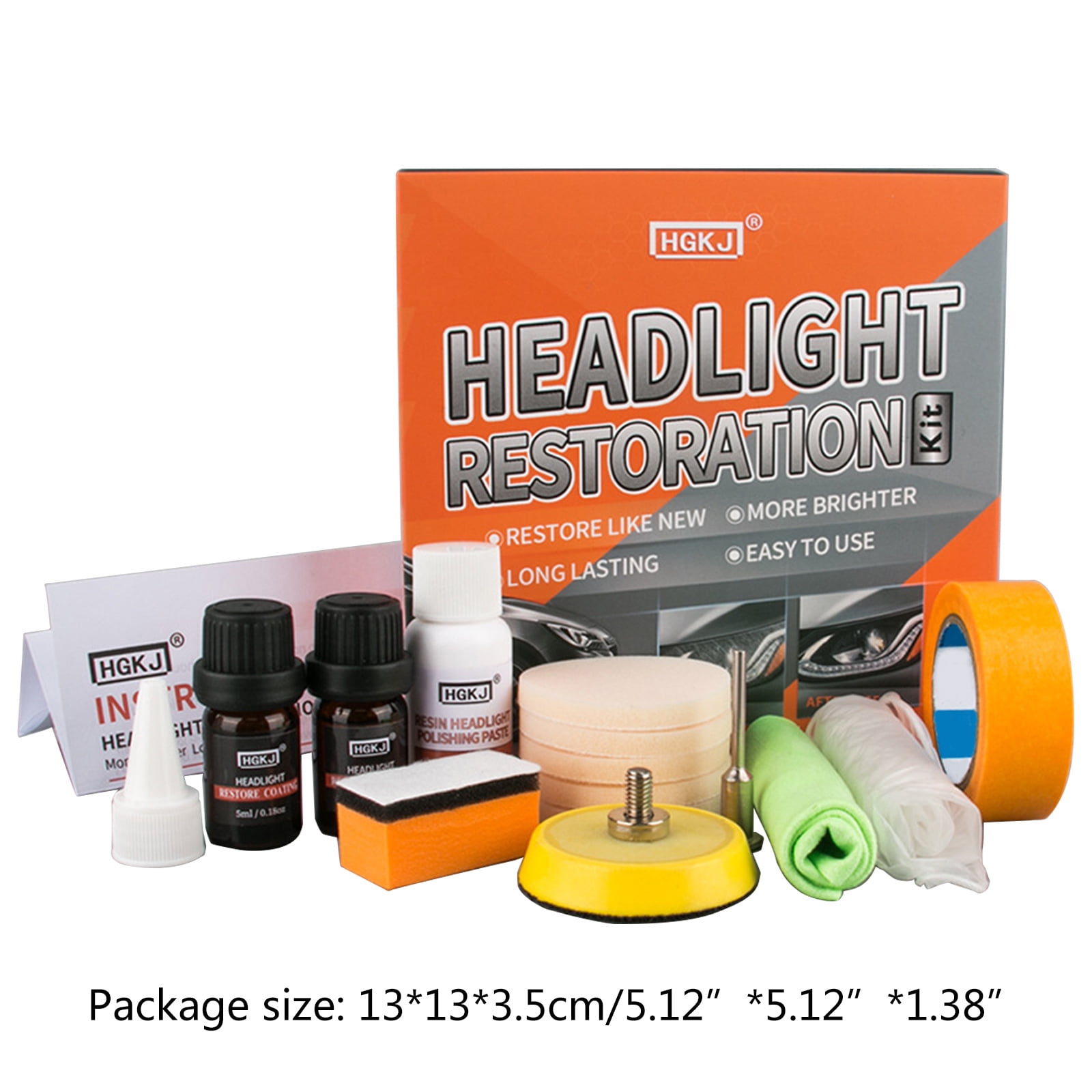 Headlight Restoration Kit Polish Headlamp Brightener for Car Head