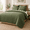 Loden Green-Full/Queen (90" X 92"), variant on Cross-quilt Set King Size Cream White