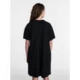 thumbnail image 4 of Time and Tru Women's Seamed Mini Dress with Short Sleeves, Sizes XS-XXXL, 4 of 6