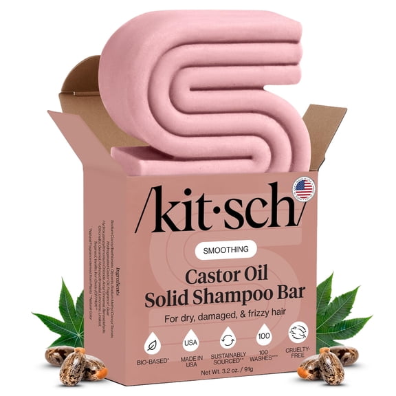 Kitsch Hair Growth Castor Oil Nourishing Shampoo Bar - Hydrates, Moisturizing, Softens & Strengthens