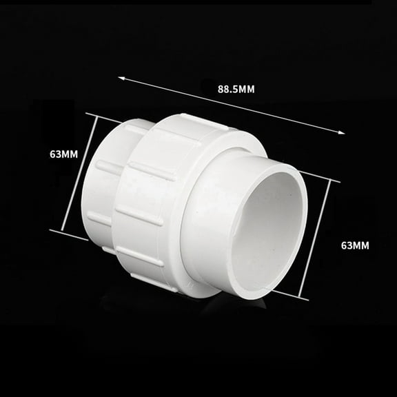 Dleadar Water Pipe Connectors PVC Union Water Supply Pipe Joint Pipe Accessories 63/75/90/110mm Home Improvement Plumbing Fixtures House