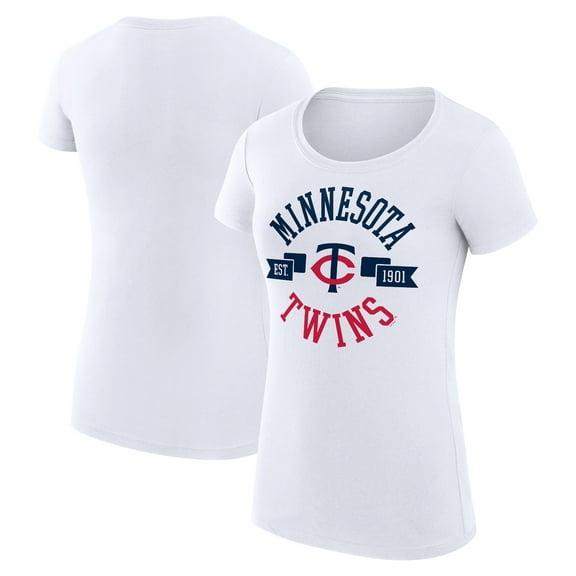 Women's G-III 4Her by Carl Banks White Minnesota Twins Super-Slim Fit Lightweight City Graphic T-Shirt