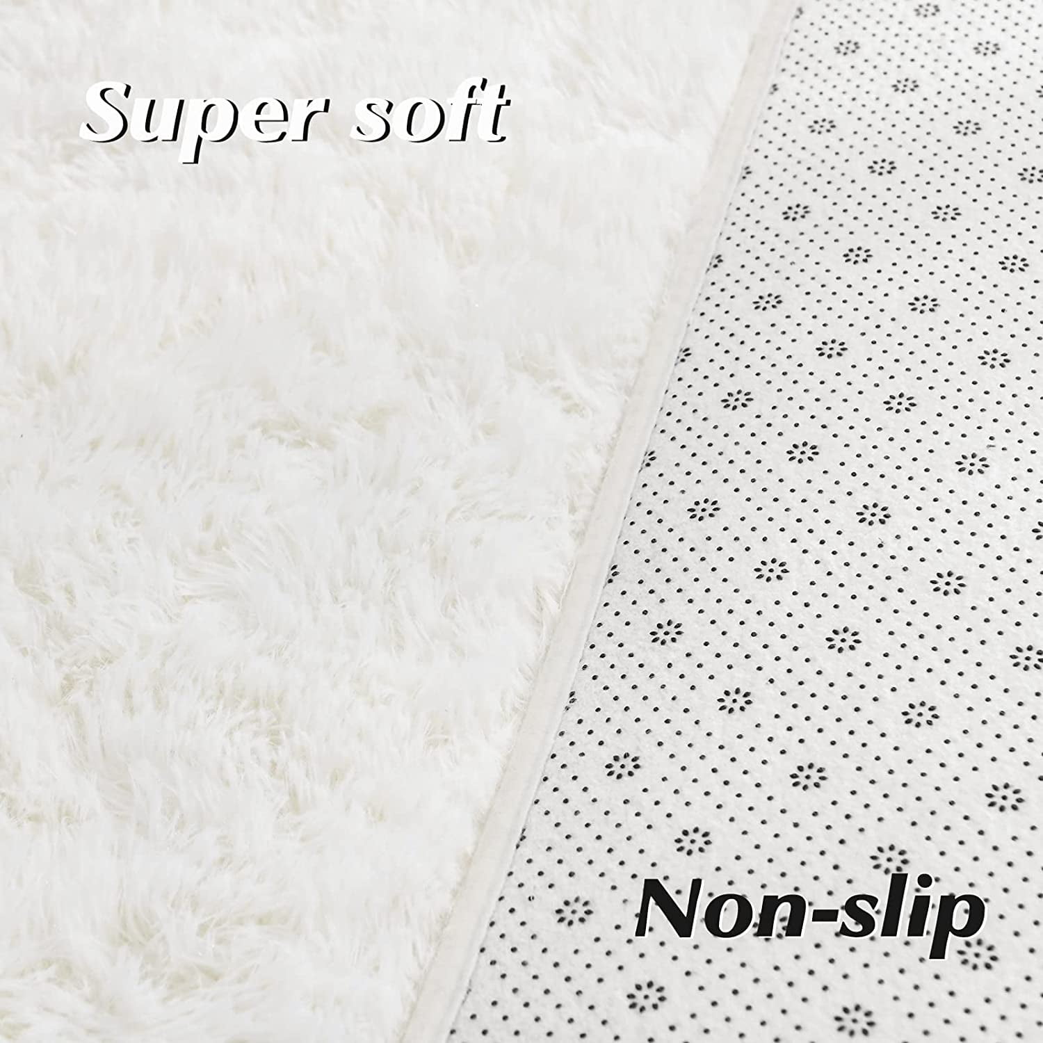 Lochas Soft Rugs Indoor Modern Area Rug Fluffy Carpets for Living Room Bedroom Home Decor Nursery,5.3'x7.5',Cream White