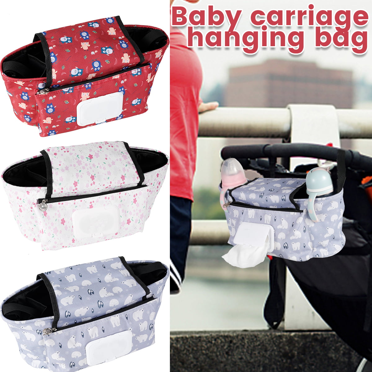 Capacity Organizer Mother Maternity Baby Diaper Bag Large Bag Stroller Bags J 