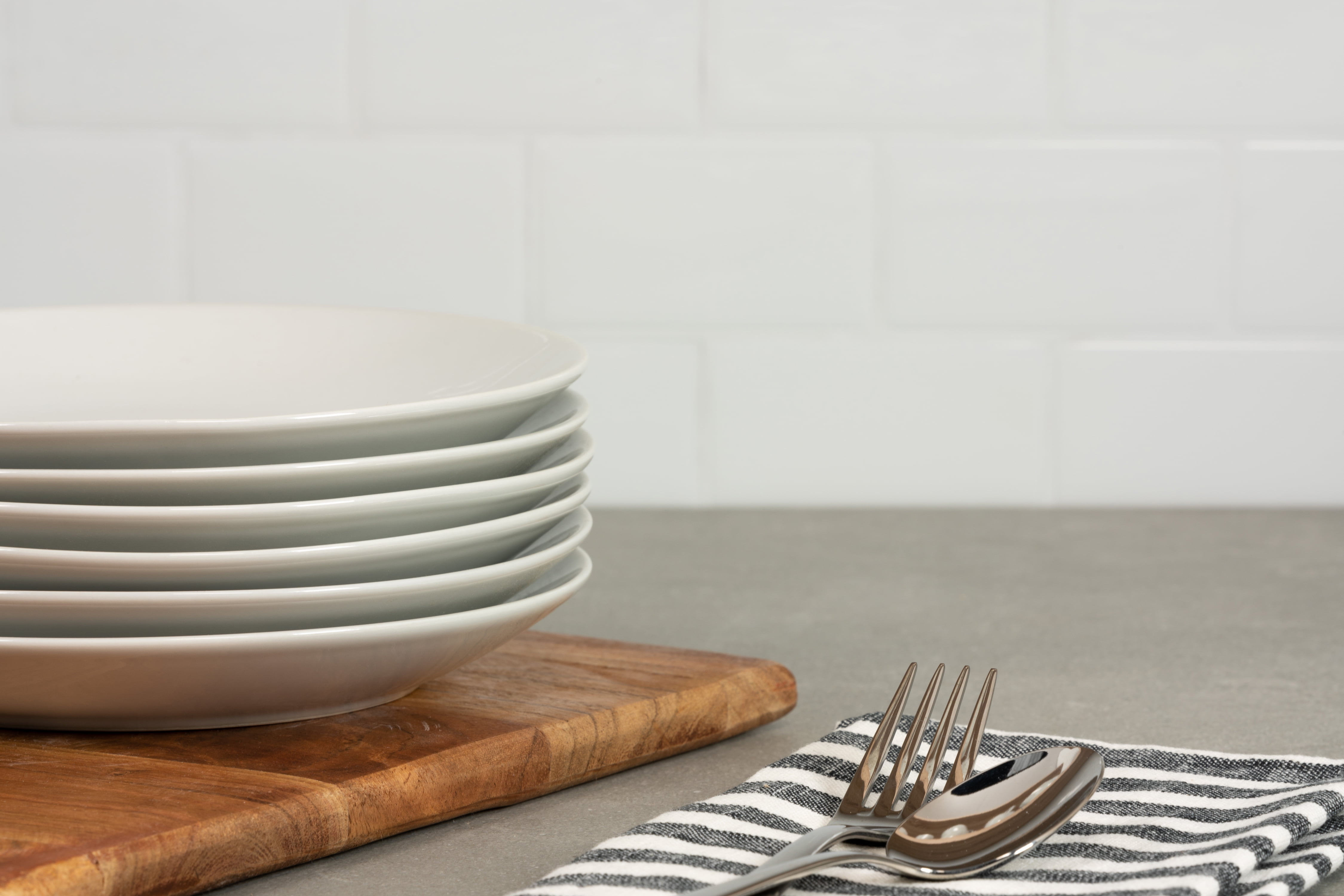 10 Strawberry Street Simply White 7.5" Coupe Ceramic Salad Plate, Set of 6