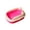 Pink, variant on Semi Enclosed Cat Litter Box with Top Entry Lid and Deep Base, Odor Control Kitty Waste Pan for Bathroom Laundry
