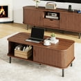 thumbnail image 5 of ROGALIS 47.2" Mid Century Modern Coffee Tables with Storage for Living Room, Rectangle Wood Center Table, Walnut, 5 of 8
