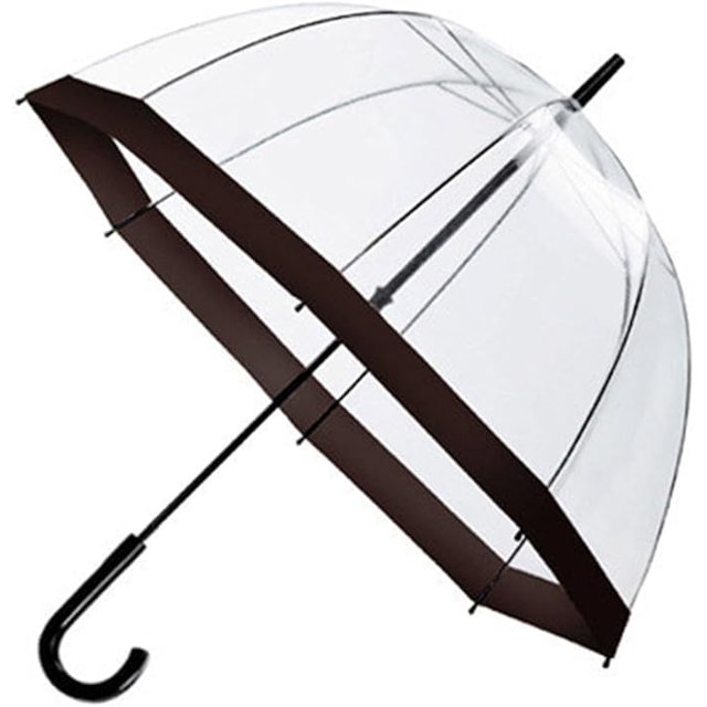 Clear Bubble Umbrella u2013 See Through, Rain & Windproof Umbrella for Weddings, Prom, Graduation and Outdoor Events - Automatic Open, Crook Handle, Clear Dome