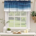 thumbnail image 3 of 2 Panels Navy Blue Ombre Valance for Windows, Abstract Modern Stripe Waves Moires Light Filtering Kitchen Curtains, Rod Pocket Window Treatment Curtain Valances for Living Room Bedroom, 42"x12", 3 of 9