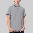 thumbnail image 5 of KAUOD Short Sleeve Polo Shirts for Boys School 𝗨niform Striped Loose Fit Pullover Tops Trendy Casual Preppy Shirt, 5 of 8