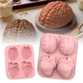 thumbnail image 5 of Clearance! Human Brain Silicone Organ Shaped for Baking Bread Cake Candy Butter Cookies Pink, 5 of 5