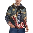 thumbnail image 2 of Naloa North American Bald Eagle1 Men's Casual Hooded Collar Drawstring Hoodies Pullover Sweatshirts Casual Long Sleeve Shirts-3X-Large, 2 of 7
