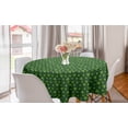 thumbnail image 1 of Floral Round Tablecloth, Repeating Nature Pattern of Mini Shamrock Leaves Greenery Meadow Items, Circle Table Cloth Cover for Dining Room Kitchen Decor, 60", Fern Green Lime Green, by Ambesonne, 1 of 1
