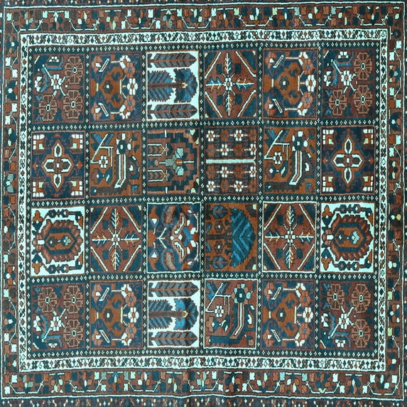 Ahgly Company Indoor Square Persian Light Blue Traditional Area Rugs, 6' Square
