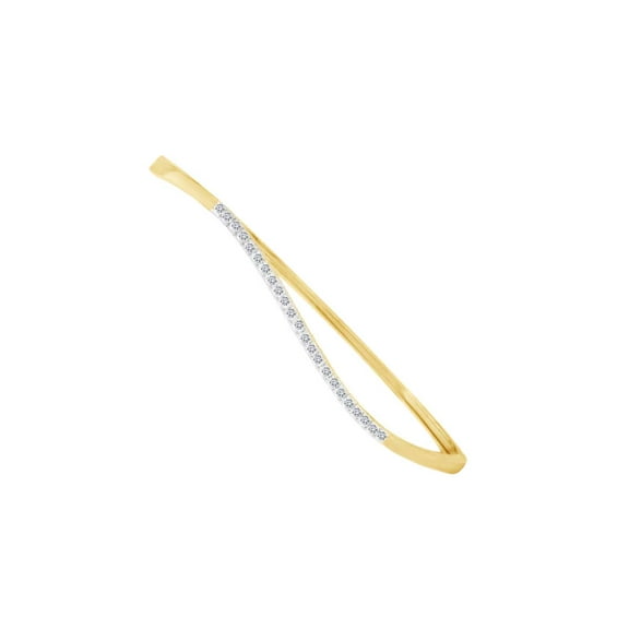 AFFY 1/2 Carat Round White Natural Diamond Single Row Bangle Bracelet in 14k Solid Yellow Gold (I-J Color, I2-I3 Clarity,0.5 Cttw)