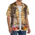 thumbnail image 4 of KLL Christmas Tree Print Men's Shirt Short Sleeve Button Down Summer Cuba Beach Shirts- X-Large, 4 of 7