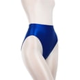 thumbnail image 3 of opvise Women Panties Glossy High Waist Breathable Elastic Friendly to Skin Close Fit Nylon Sexy Stretchy Underpants Blue L, 3 of 8