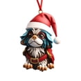 thumbnail image 2 of Adornos navideños, adornos navideños, regalos navideños, decoración plana para el hogar con forma de perro, decoración para el árbol de Navidad, decoración con colgante, 2 of 4