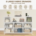 thumbnail image 4 of Eunos White Tv Stands for 65" Tv with 8 Drawers, LED & Power Outlets for Bedroom, Living Room, 4 of 8
