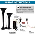 thumbnail image 5 of 12V Air Horn Kit Dual Trumpets 150DB Super Loud Car Electric Horn 12V Vehicles Trucks Pickup Trains Cars Boats Speaker, 5 of 8