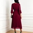 thumbnail image 6 of Ovbmpzd Wine Womens Summer Dresses Bodycon Maxi Party Cocktail Dresses Leisure V-Neck Elbow-Length Dresses Casual Dresses,L, 6 of 6