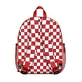 thumbnail image 3 of White Red Checkered Backpack Backpack for School,Cute School Bag,Schoolbag with Adjustable Shoulder Straps & Padded Back,13.8"x11.4"x6", 3 of 6